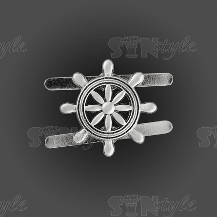 Брошь металлическая, крепление усики, цвет серебяный, размер 19х19мм фото 1