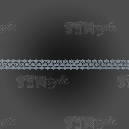 Кружево на сетке с цветочным рисунком, цвет серый (№9), ширина 25 мм, намотка 300 ярдов фото 3