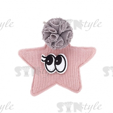 Аппликация 3D "Звездочка", цвет грязно-розовый+серый, размер 60х60 мм  фото 1