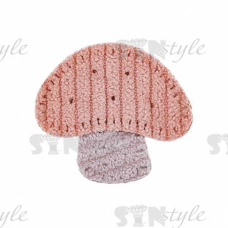 Аппликация 3D "Грибок", цвет грязно-розовый +серый, размер 35х33 мм фото 1