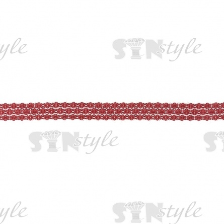 Кружево на сетке с цветочным рисунком, цвет бордовый (№8), ширина 25 мм, намотка 300 ярдов фото 3