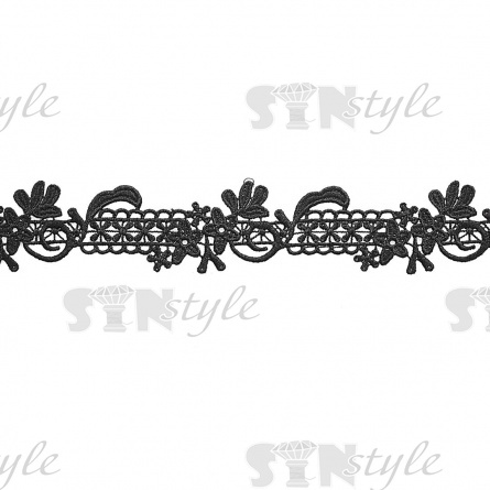 Кружево ажурное, ширина 50 мм, цвет черный, намотка 15 ярдов фото 1