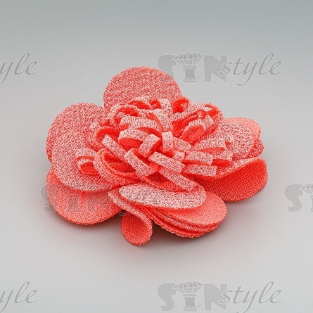 Цветочки декоративные, цвет кораловый, размер 60 мм,  фото 2