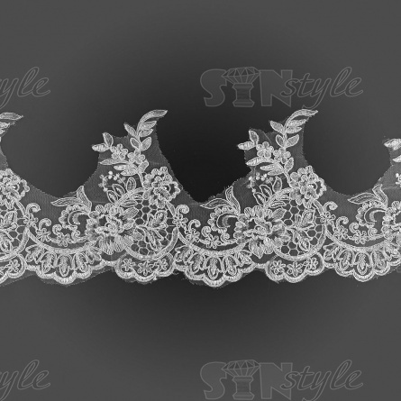 Кружево гипюр, ширина 180 мм, цвет белый, намотка 10 ярдов фото 2