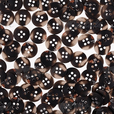 Пуговица пластиковая на четыре прокола, размер 24L, цвет черный фото 1