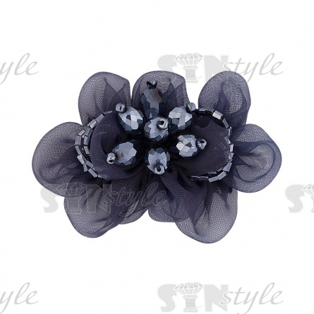 Аппликация с элементами из бисера, цвет темно-синий, размер 70х50 мм фото 1