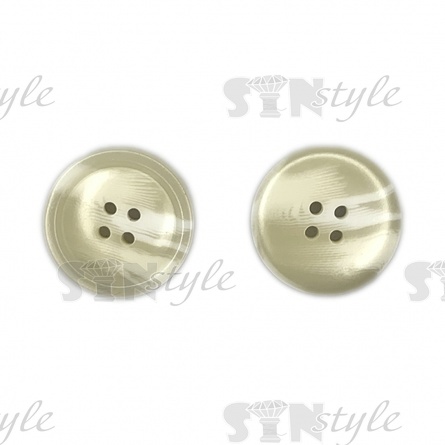 Пуговица пластиковая на четыре прокола, размер 40L, цвет шампань фото 1