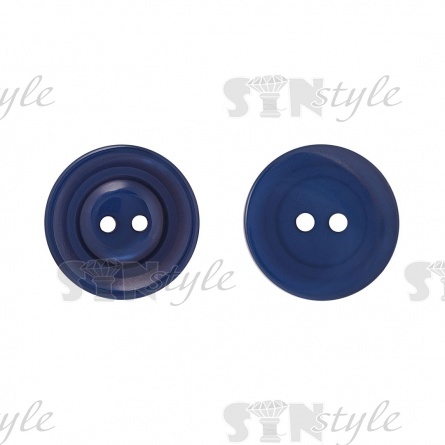 Пуговица пластиковая на два прокола, синяя, 40L фото 2