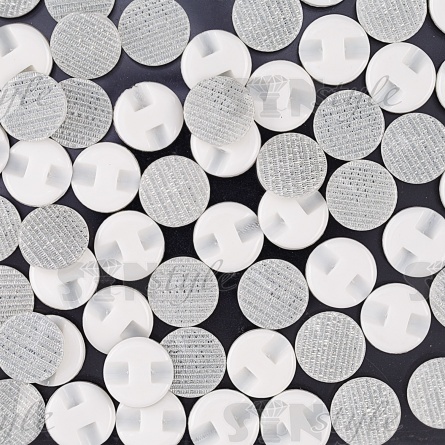 Пуговица пластиковая на полуножке, размер 20L, цвет белый с блестками фото 3