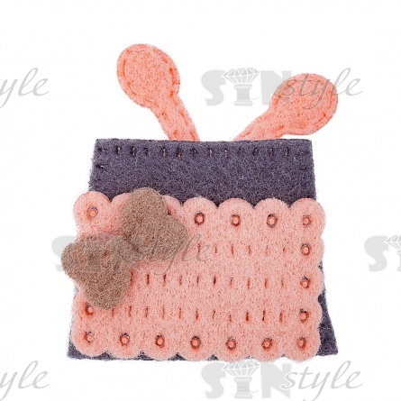 Аппликация 3D "Сумочка", цвет грязно-розовый, размер 38х45 мм фото 1