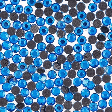 Стразы термоклеевые стеклянные SS10, форма круг, цвет синий (904), 1440шт/уп фото 2