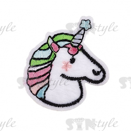 Термоаппликация "Единорог", размер 42х45 мм фото 1