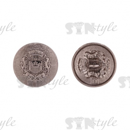 Пуговица металлическая на ножке, размер 32L, цвет темный никель фото 1