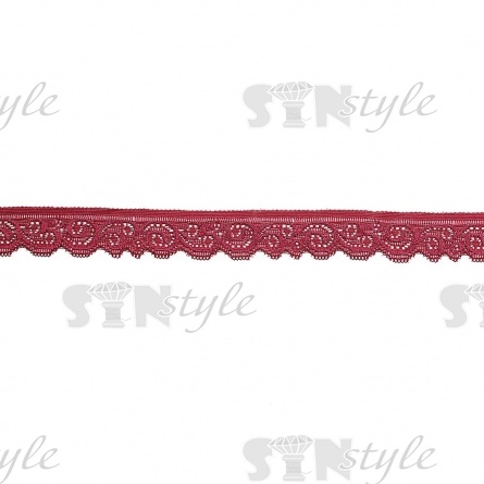 Кружево эластичное, ширина 25 мм, цвет бордовый, намотка 15 ярдов фото 1