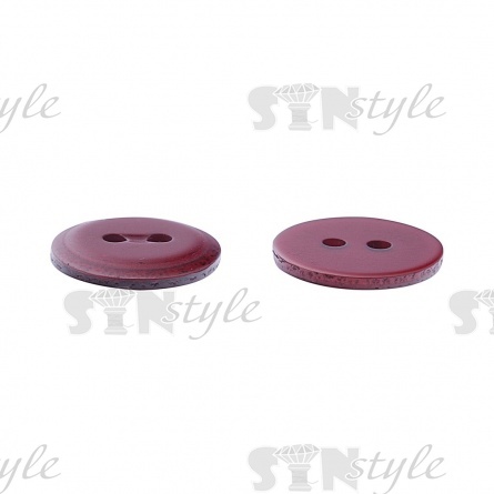 Пуговица пластиковая на два прокола, 20L, цвет бордо фото 3