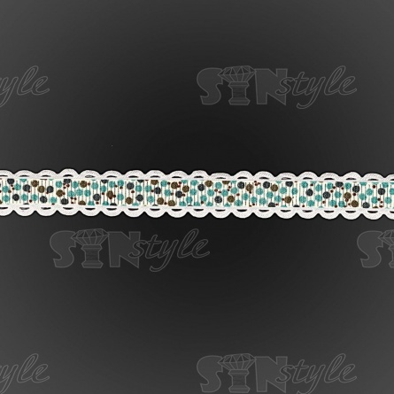 Декоративная репсовая лента с ажурным краем, цвет зеленый, ширина 15 мм, намотка 20 ярдов фото 3