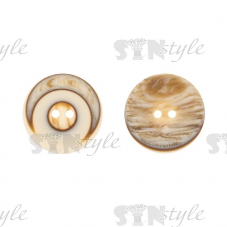 Пуговица пластиковая на два прокола, размер 40L, цвет бежевый  фото 2