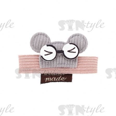 Аппликация 3D "Мышка", цвет серый, размер 40х28 мм фото 1