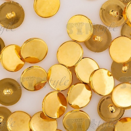 Пуговица пластиковая на ножке круглой формы, золотая, 20L фото 3