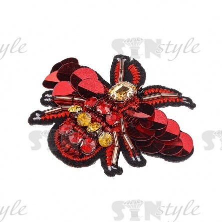 Аппликации  с элементами из бисера, размер 68х55 мм фото 2