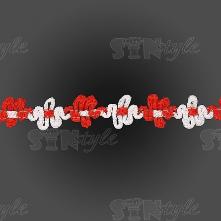 Тесьма отделочная вязаная, цвет красный (01), ширина 15 мм, намотка 50 ярд фото 1