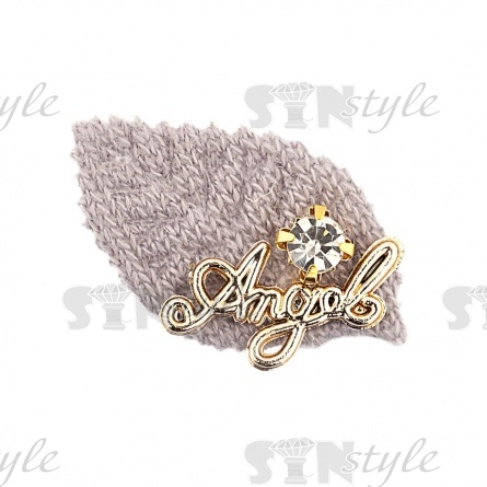 Аппликация 3D "Листочек", цвет серый, размер 33х20 мм фото 1