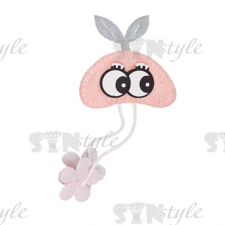 Аппликация 3D "Зайчик", цвет розовый, размер 35х75 мм фото 1