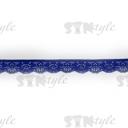 Кружево эластичное, ширина 25 мм, цвет синий, намотка 15 ярдов, материал лайкра  фото 1