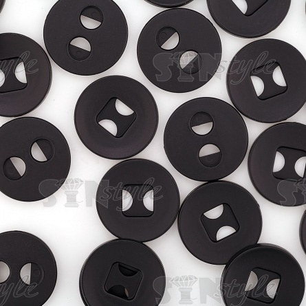 Пуговица пластиковая на два прокола, размер 44L, цвет черный фото 4