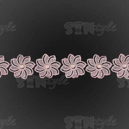 Цветочки из капроновой ленты, ширина 35 мм, намотка 20 ярдов, цвет светло-розовый (№ 5) фото 3