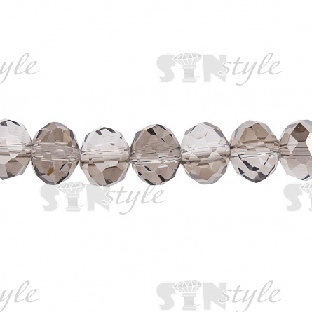 Бусины граненые Рондель (стекло), цвет дымчатый (92), 6 мм, 85шт/нить фото 2