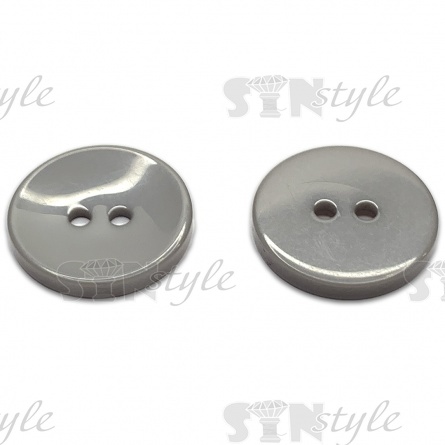 Пуговица пластиковая на два прокола, размер 40L, цвет серый фото 2