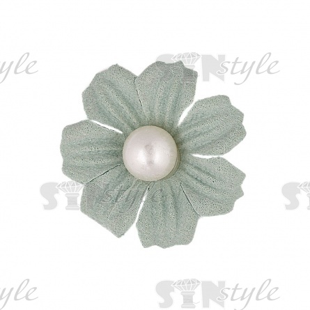 Цветочки декоративные, цвет ментоловый, размер 35 мм,  фото 1