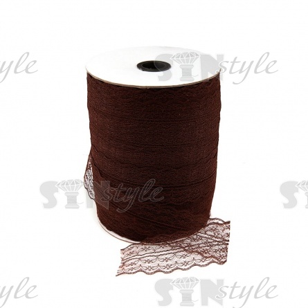 Кружево на сетке, ширина 45 мм, цвет капучино (№14), намотка 300 ярдов фото 1