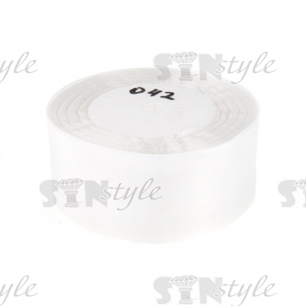 Декоративная лента атласная, ширина 38 мм, намотка 25 ярдов, цвет молочный (№042) фото 1