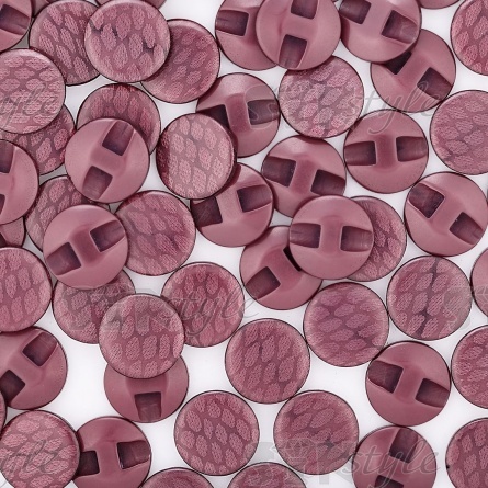 Пуговица пластиковая на полуножке, размер 20L, форма круглая, цвет грязно-розовый  фото 3