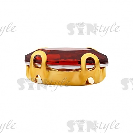 Стразы пришивные акриловые в цапах, форма лодочка, цвет золото+бордо, размер 5х10 мм, 200 шт/уп фото 2