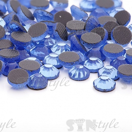 Стразы термоклеевые стеклянные SS20, форма круг, цвет голубой (903), 720 шт/уп  фото 3