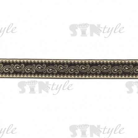 Жаккардовая лента, ширина 25 мм, намотка 10 м, цвет черный фото 1