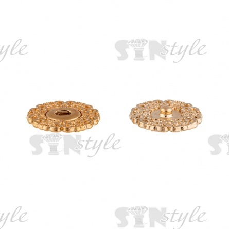 Кнопки пришивные, металлические №12, размер 21 мм, цвет золото фото 2