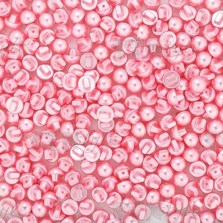 Пуговица пластиковая на ножке, в форме полусферы, розового цвета, размер 18L фото 3