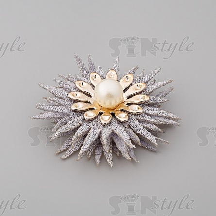 Цветочки декоративные, цвет серый, диаметр 45 мм,  фото 2