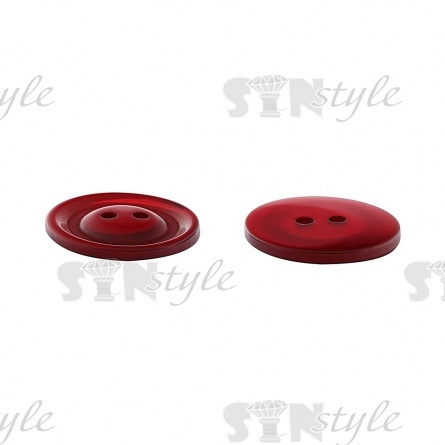 Пуговица пластиковая на два прокола, бордовая, 40L фото 3