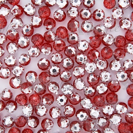 Пуговица на полуножке, размер 20L, в форме шара, цвет красный прозрачный фото 2