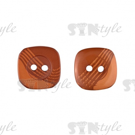 Пуговица пластиковая на два прокола, размер 20L, цвет №4 (медный) фото 1