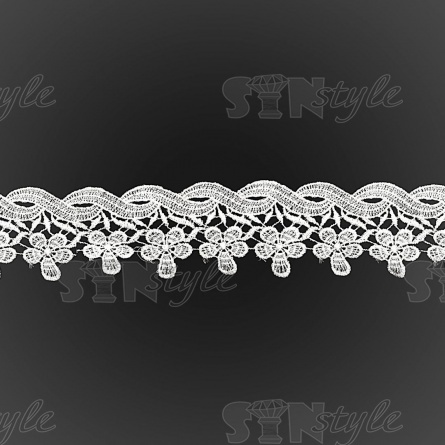 Кружево ажурное, ширина 40 мм, цвет белый, намотка 15 ярдов фото 2