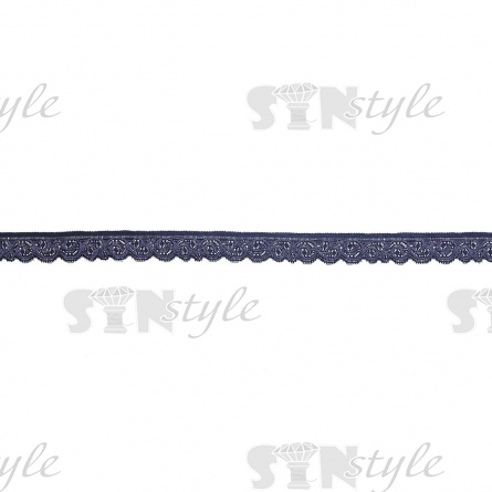 Кружево эластичное, ширина 25 мм, цвет темно-синий, намотка 30 ярдов фото 2