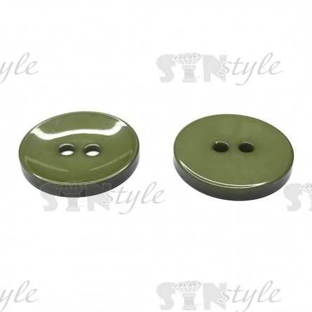 Пуговица пластиковая на два прокола, размер 40L, цвет хаки фото 2