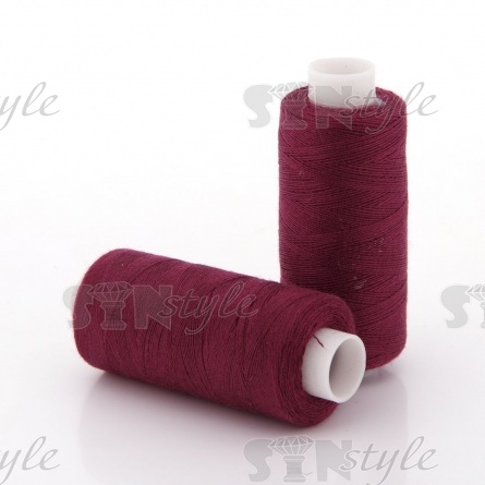 Нитки полиэстер 40/2, цвет №173 (бордовый), катушка 400Y фото 1