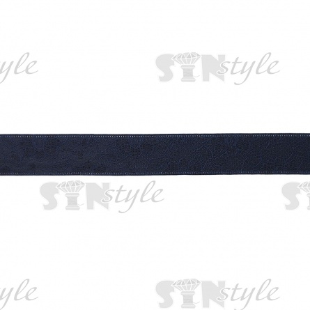 Декоративная лента двухслойная, цвет темно-синий, ширина 25 мм, намотка 20 ярдов фото 2